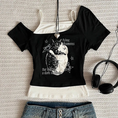 Gothic Two-Piece T-Shirt Set