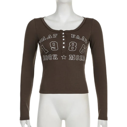 Women's Black Letter Print Bodycon T-Shirt