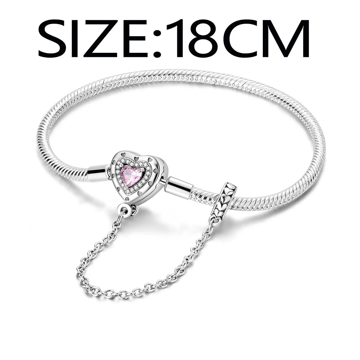 Silver-Plated Charm Bracelet with Safety Chain Clasp