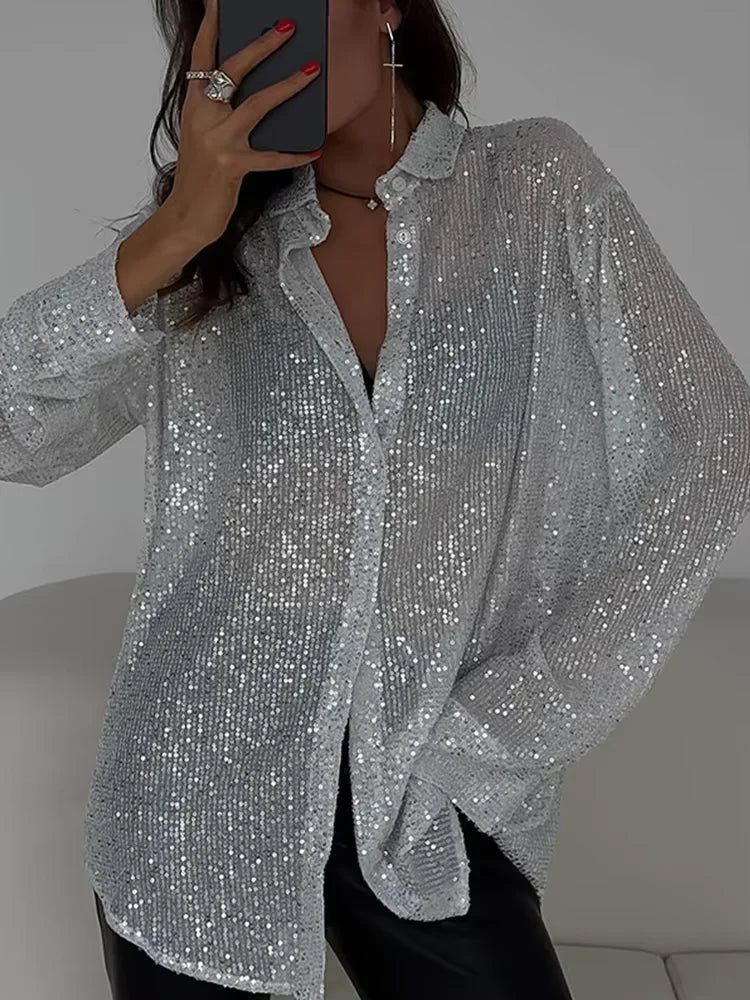 Plus Size Sequin Sparkle Shirt