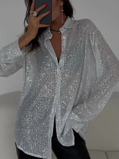 Plus Size Sequin Sparkle Shirt