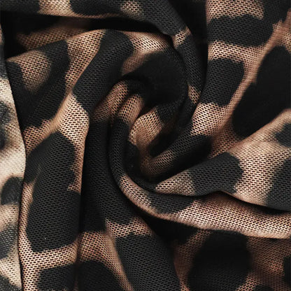 Autumn Leopard Backless Knit T-Shirt