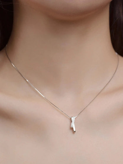 Simple Geometric Interlocking Ring Necklace