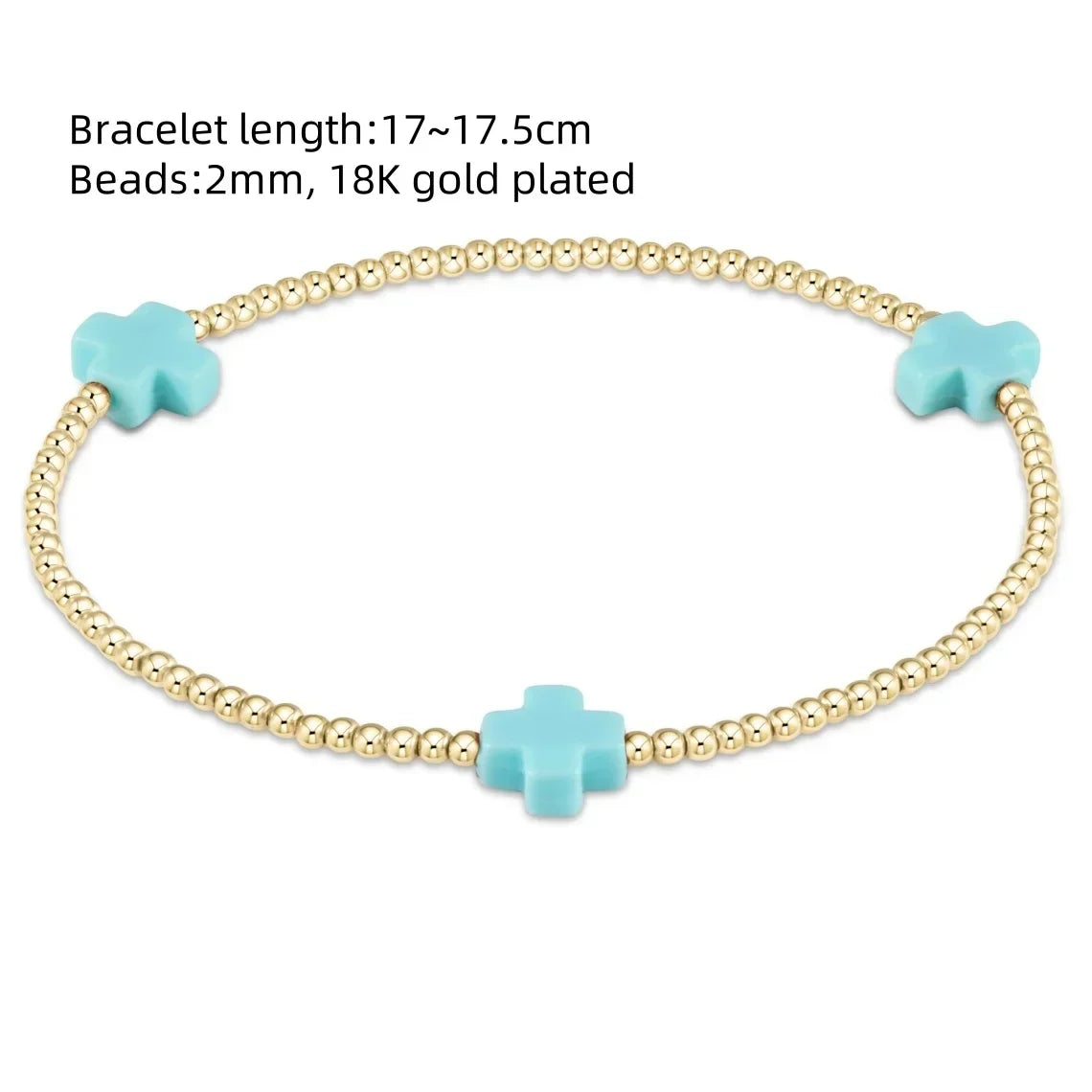 18K Gold Plated Cross Charm Bracelet