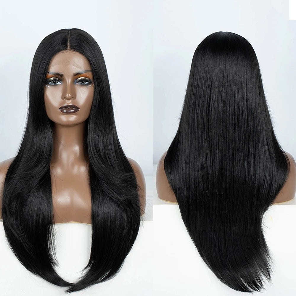 Ombre Chocolate Brown Synthetic Lace Front Wig