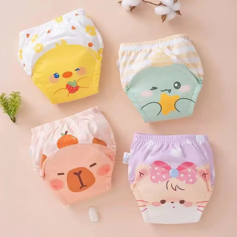 4pcs Set of Baby Cartoon Cotton Training Pants