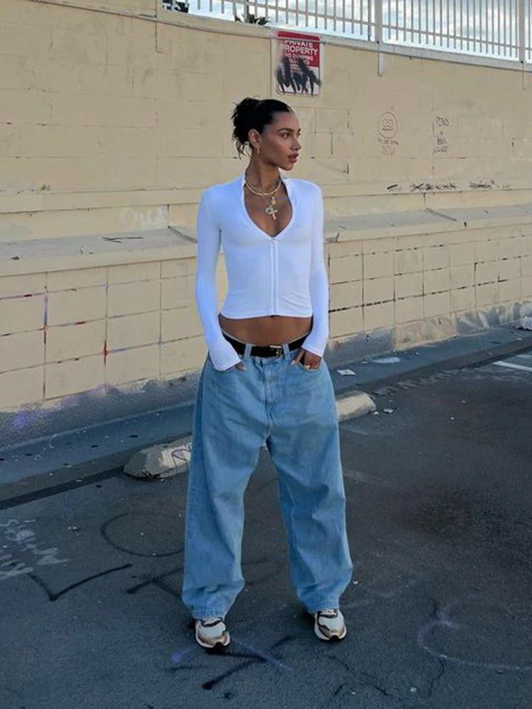 Summer Sexy Zipper V-Neck Sleeveless Top