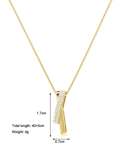 Simple Geometric Interlocking Ring Necklace