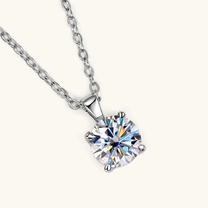 Classic Four-Prong 1ct Moissanite Pendant Necklace