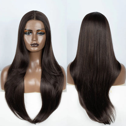 Ombre Chocolate Brown Synthetic Lace Front Wig