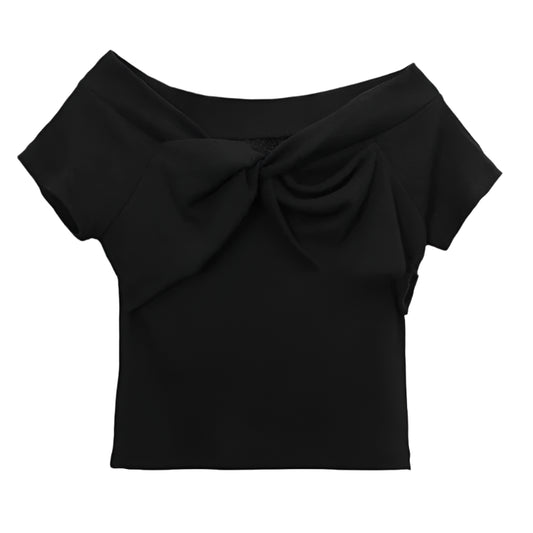 Off-Shoulder Slim Crop Top