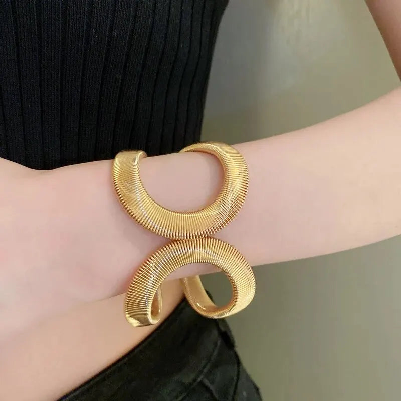 Gold Color Hollow Snake-Shaped Bracelet for Women