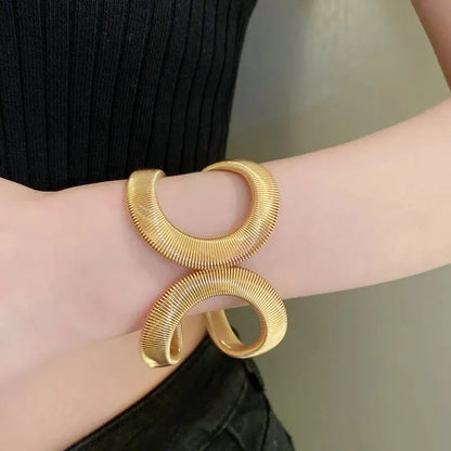 Gold Color Hollow Snake-Shaped Bracelet for Women