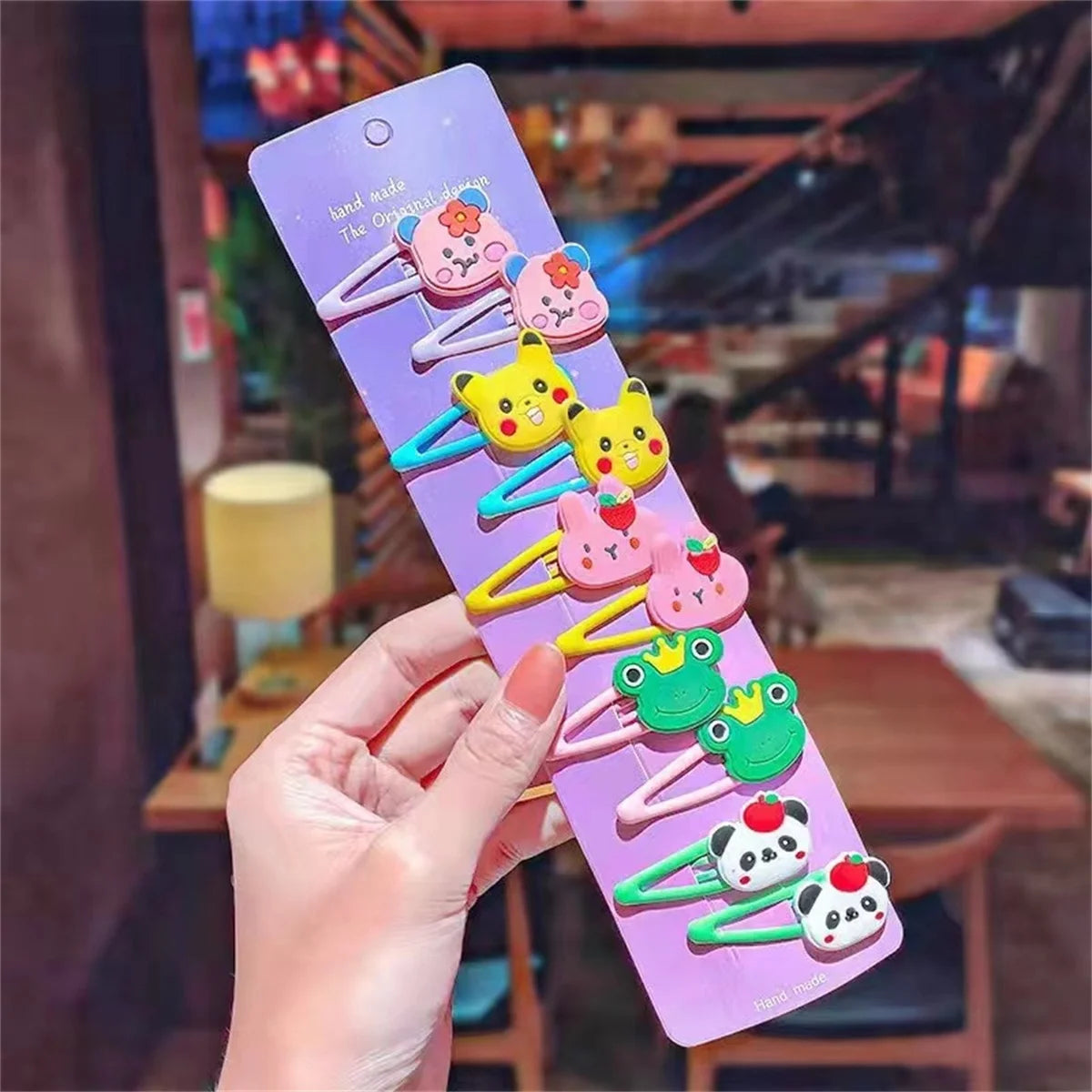 10PCS Cute Cartoon Hairpins Set