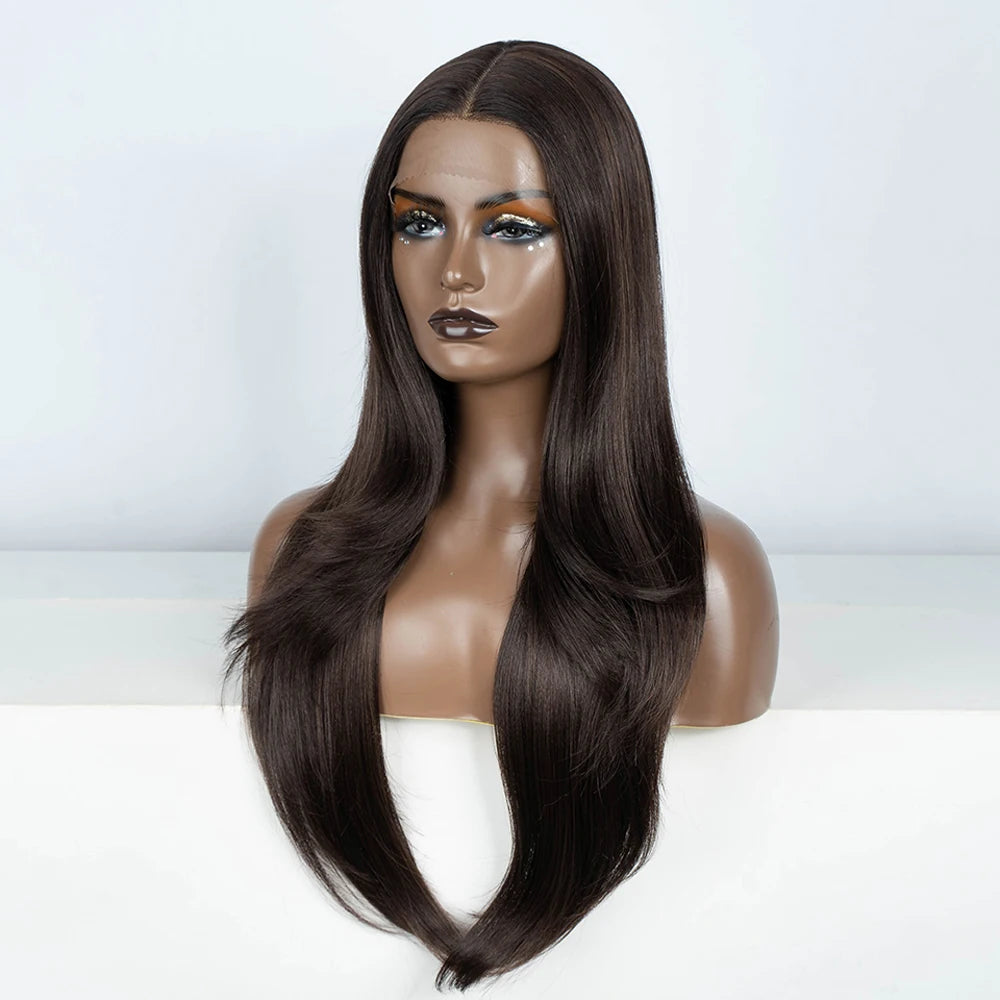 Ombre Chocolate Brown Synthetic Lace Front Wig
