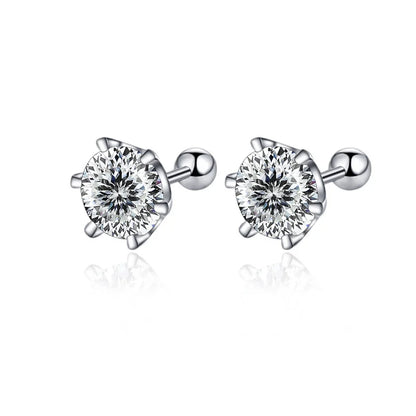 0.5–2ct Moissanite Screw Back Stud Earrings