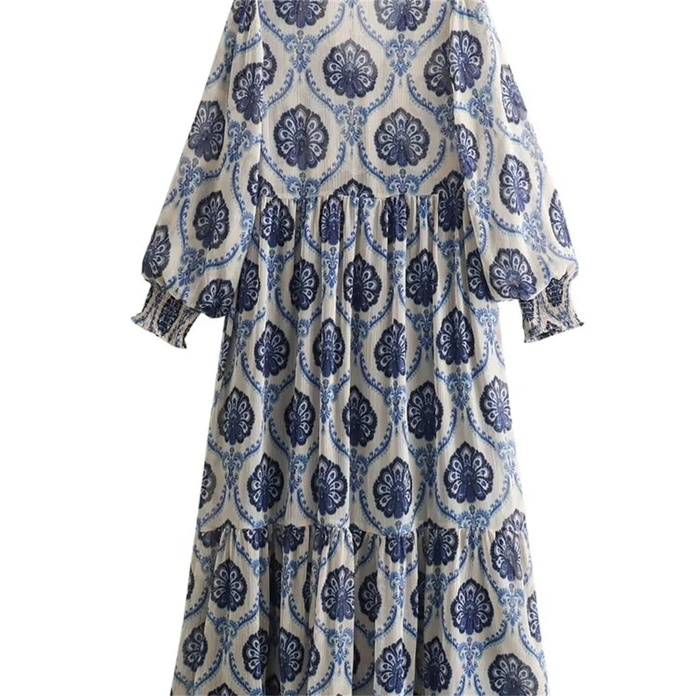 Spring/Summer Metallic Print Dress