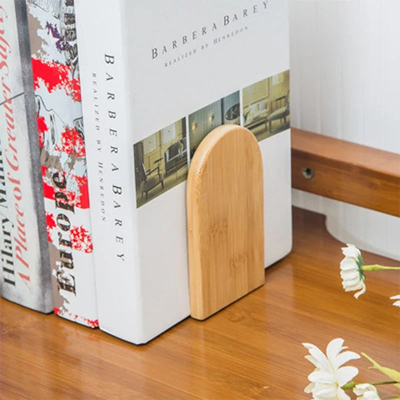 Nature Bamboo Desktop Organizer & Bookends Stand
