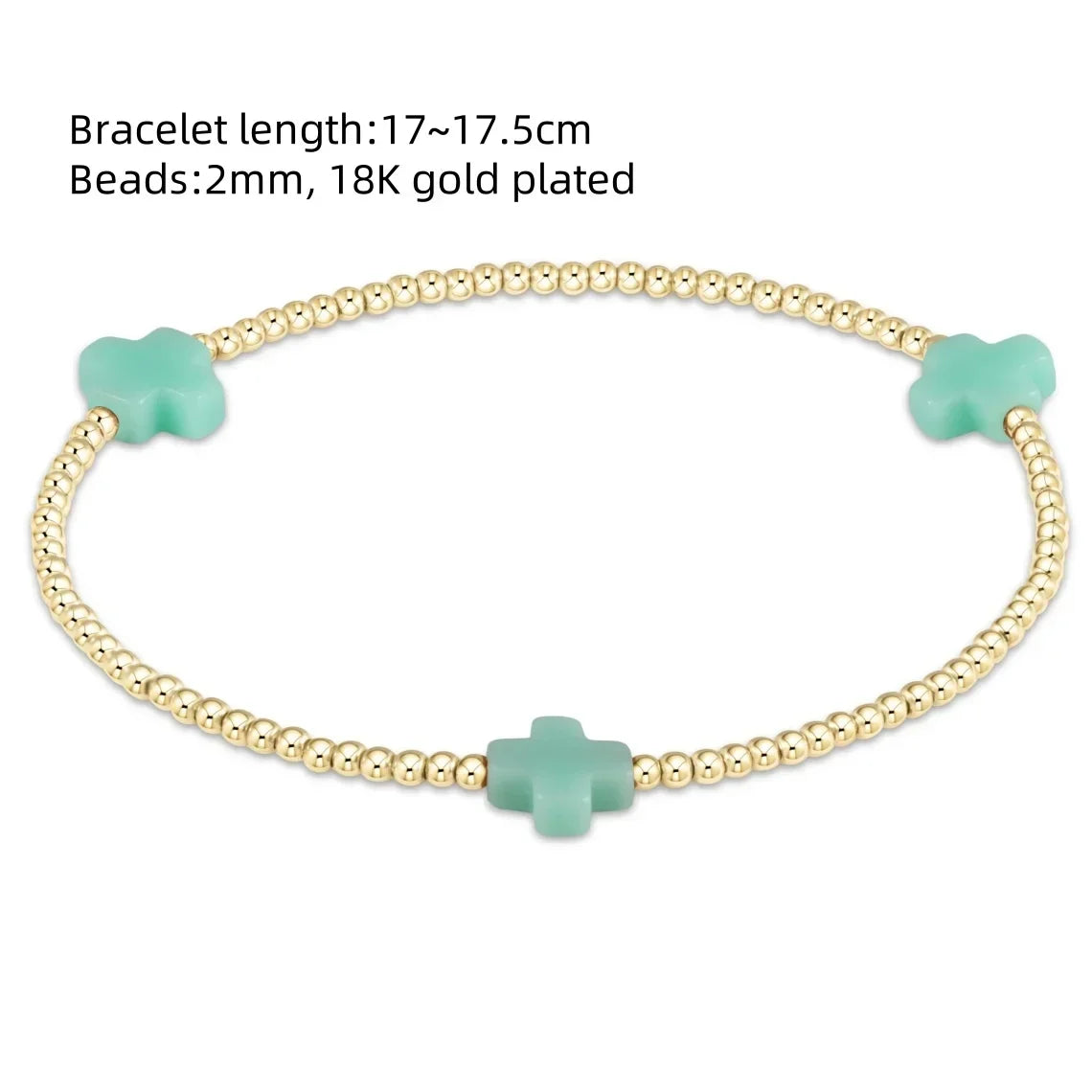 18K Gold Plated Cross Charm Bracelet