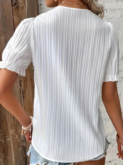 Plus Size Elegant Short-Sleeve Top