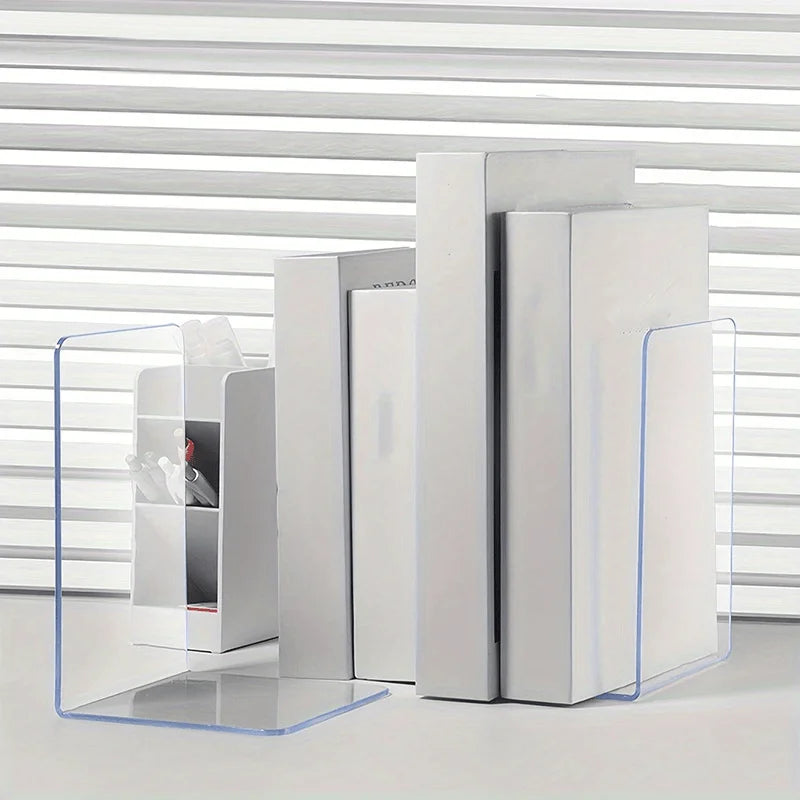 1/2pcs Clear Acrylic Bookends