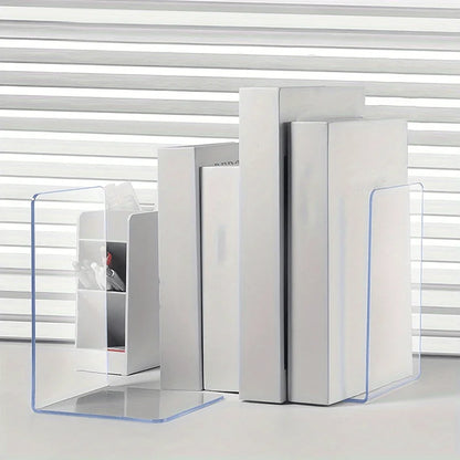 1/2pcs Clear Acrylic Bookends