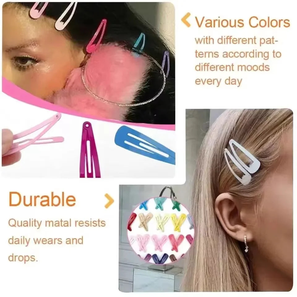 40Pcs Candy Color Drip Hair Clips