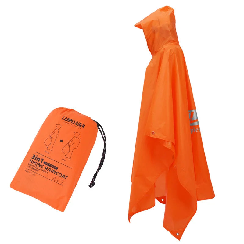 3-in-1 Long Hooded Raincoat