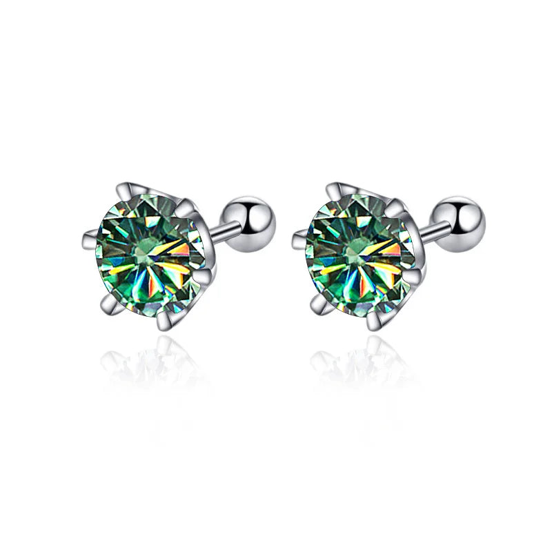 0.5–2ct Moissanite Screw Back Stud Earrings