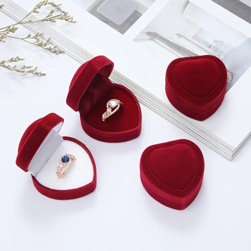 Corduroy Heart-Shaped Jewelry Box