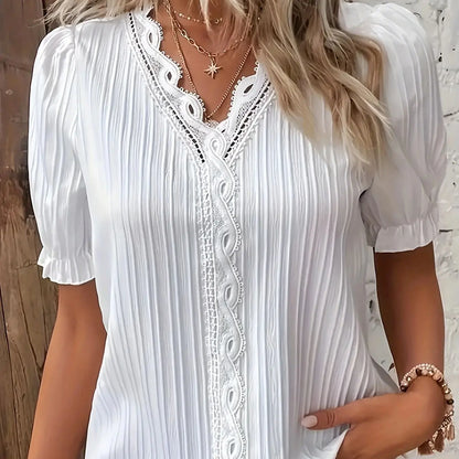 Plus Size Elegant Short-Sleeve Top