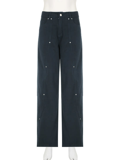 Women’s Rivet Wide-Leg Jeans