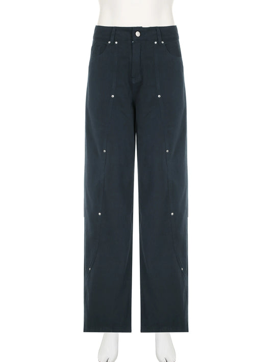 Women’s Rivet Wide-Leg Jeans