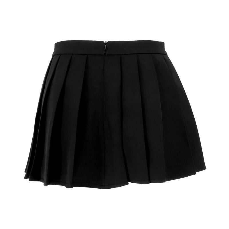 Women's Black Zipper Mini Skirt