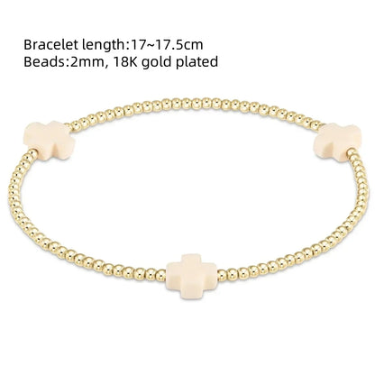 18K Gold Plated Cross Charm Bracelet