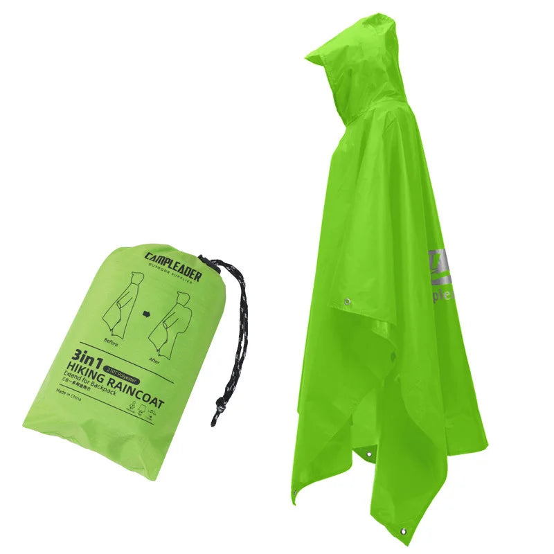 3-in-1 Long Hooded Raincoat