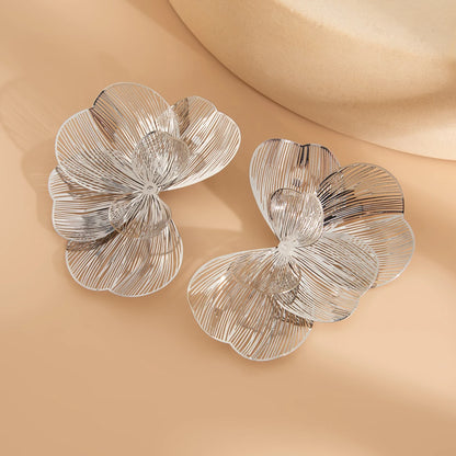 Elegant Multi-Layer Petal Flower Stud Earrings