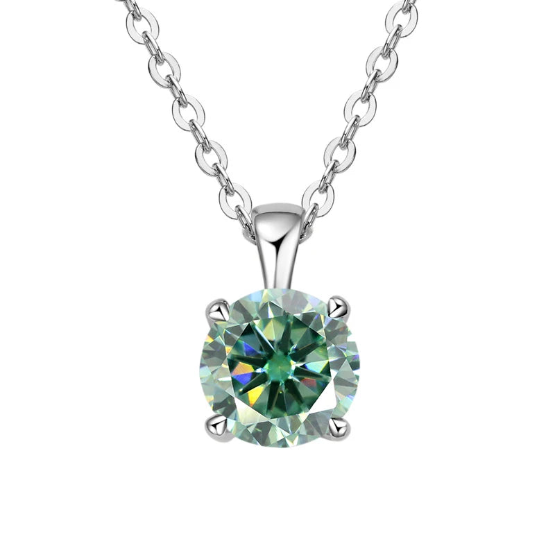 Classic Four-Prong 1ct Moissanite Pendant Necklace