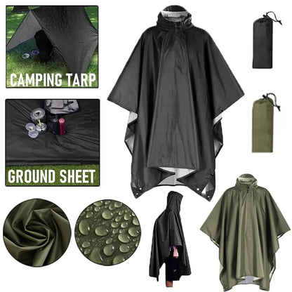 3-in-1 Military-Style Rain Poncho
