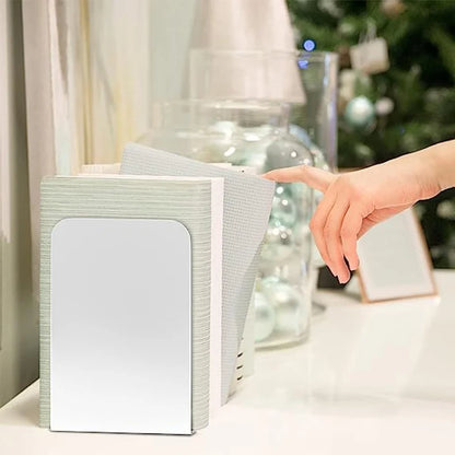 2Pcs Metal Bookends Set