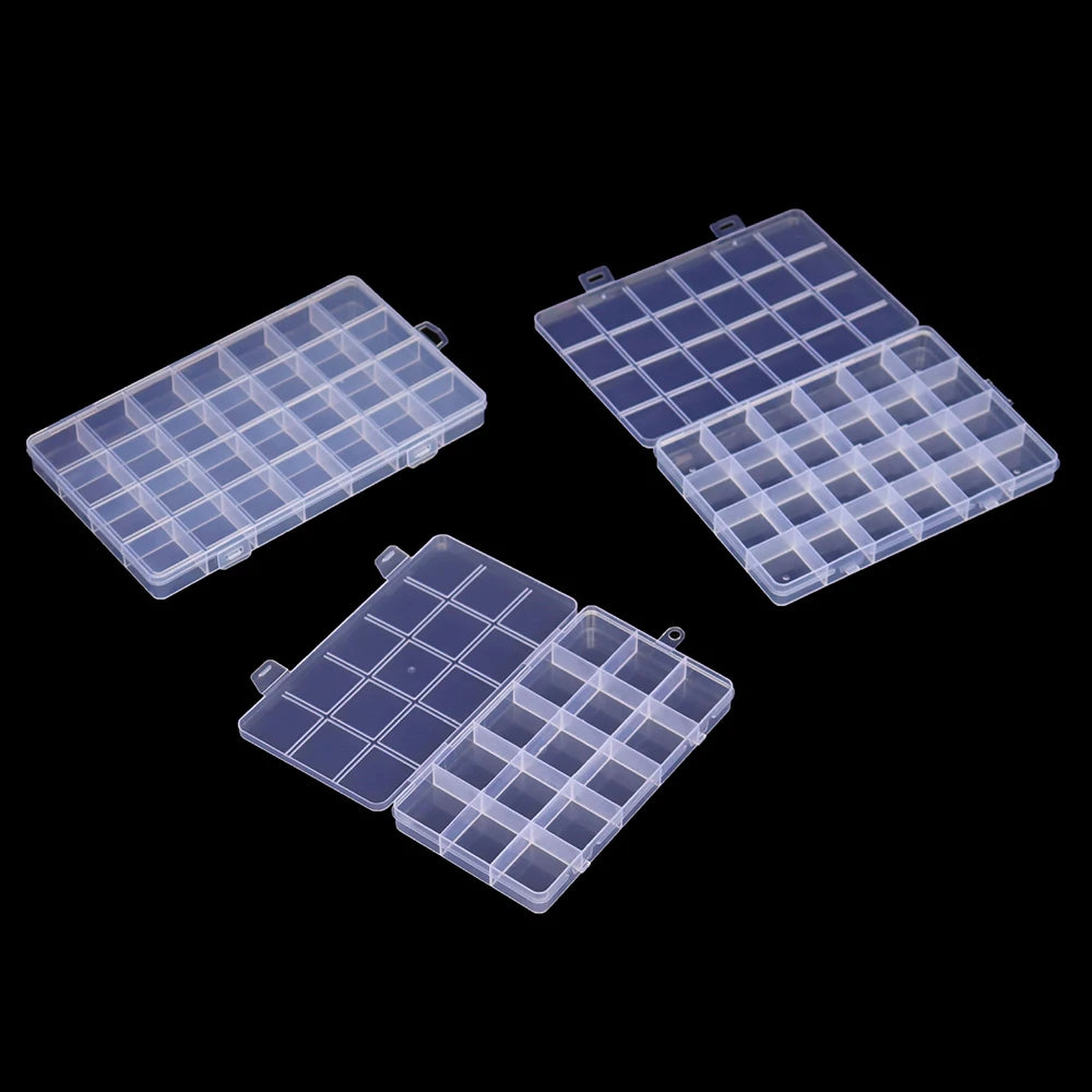 15/24/28 Grids Transparent Plastic Organizer Box