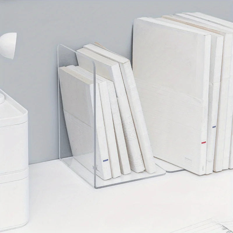 1/2pcs Clear Acrylic Bookends