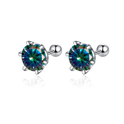 0.5–2ct Moissanite Screw Back Stud Earrings