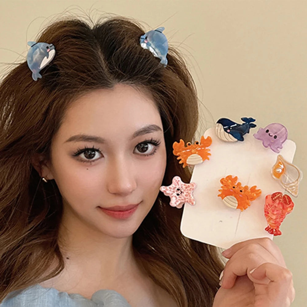 Small Cute Acetate Cartoon Hair Clips