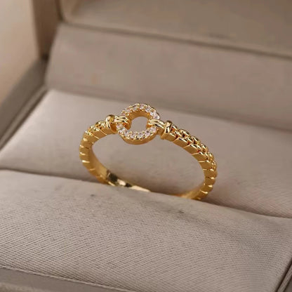 Punk Rock Chain Round Open Ring for Women