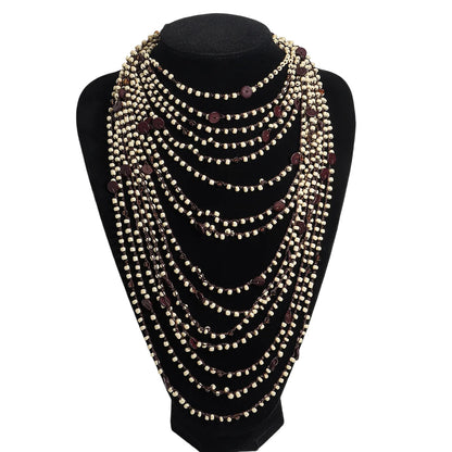 Trendy Handmade Brown Beaded Seashell Necklace