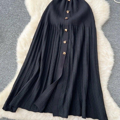 Chic Patchwork Knitted Maxi Dress