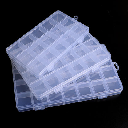 15/24/28 Grids Transparent Plastic Organizer Box
