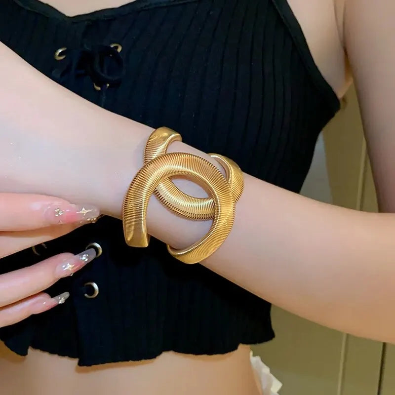 Gold Color Hollow Snake-Shaped Bracelet for Women