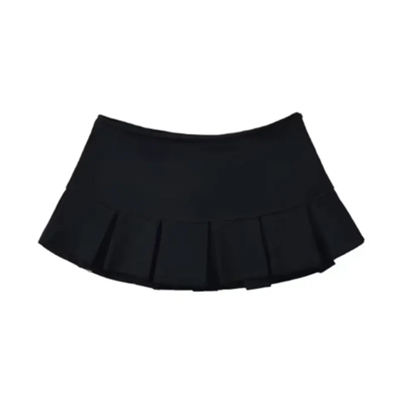 Women's Low Waist Pleated Mini Skirt